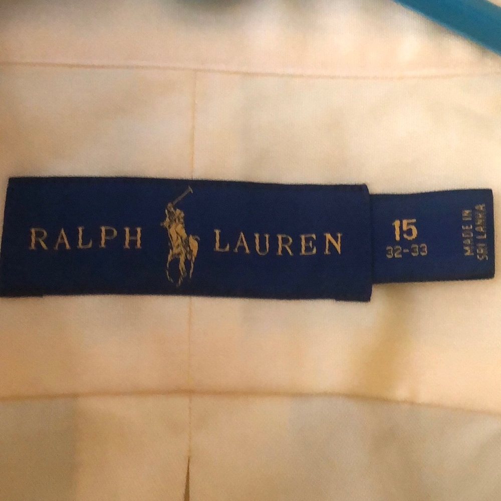 Ralph Lauren Yellow Iconic Oxford Button Down Shirt size 15/32-33 - Picture 10 of 11